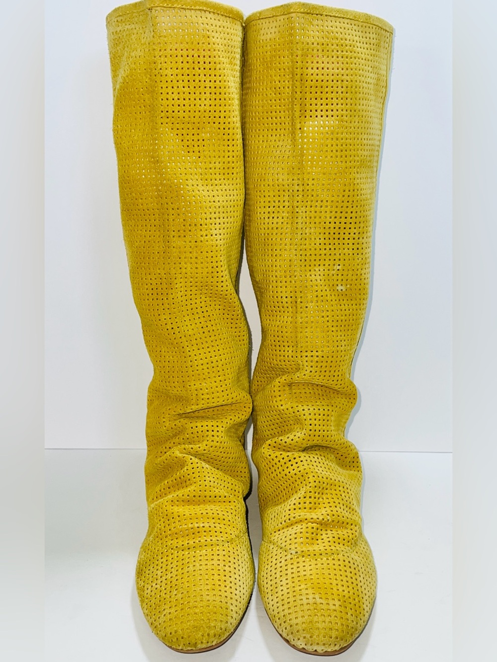 Sam Edelman Bell Yellow Tall Slouch Suede Boots
